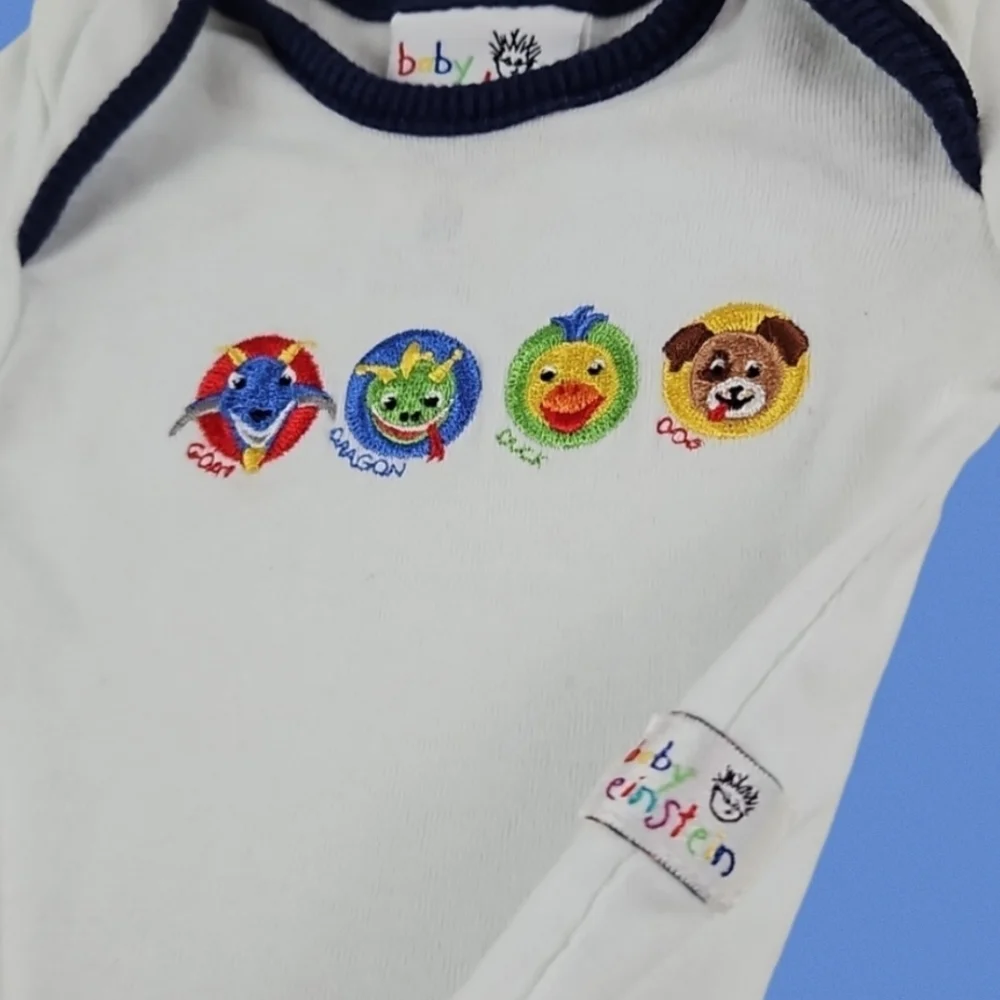 Newborn Baby Einstein Cotton One Piece Romper Bodysuit Outfit White Multi NB
